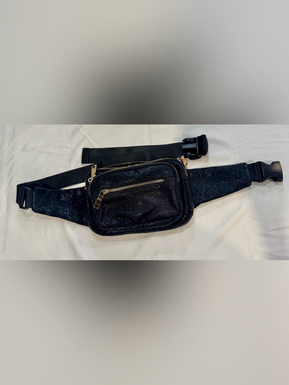 Urban Expressions Dark Blue Sparkle Waist Bag Fanny Pack